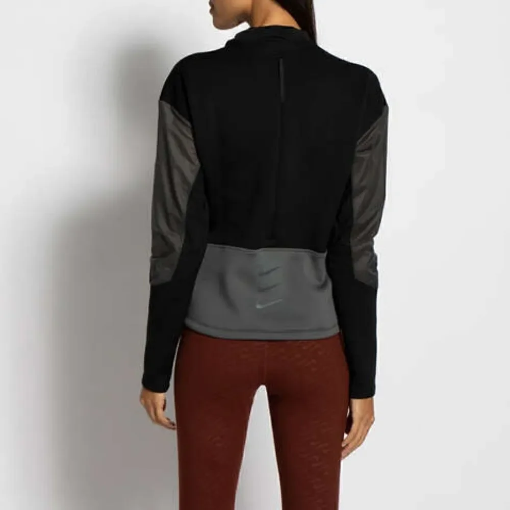 Nike Run Division Scuba Crew Sweatshirt Black Grey Women's Small S Vent DD5263